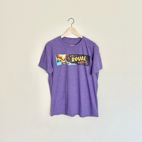 The Royal Gorge Canyon City Colorado Graphic Purple T Shirt Adult size Large - Picture 1 of 5